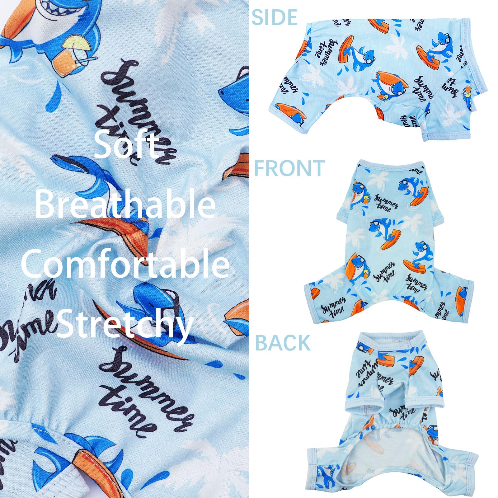 Dog Pajamas For Small Dogs - Cute Summer Puppy Clothes, Soft Stretchy Pjs For Boy Girl Doggie (Small)